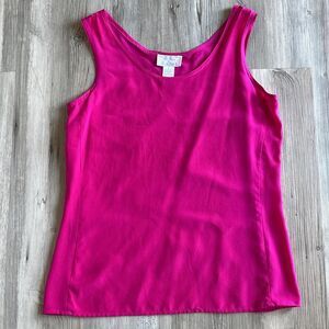 SILK STUDIO By Claude Bennett Fuchsia Top 100% Silk Size 4